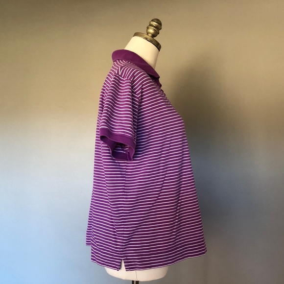 Pullover Purple Striped Tommy Hilfiger Short Sleeved Large - Picture 8 of 8
